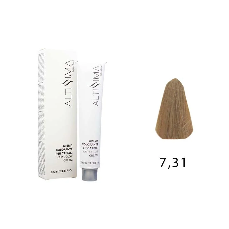 Colore Permanente Tintura Per Capelli 7.31 Biondo Scuro Beige Dorato Altissima 100ml