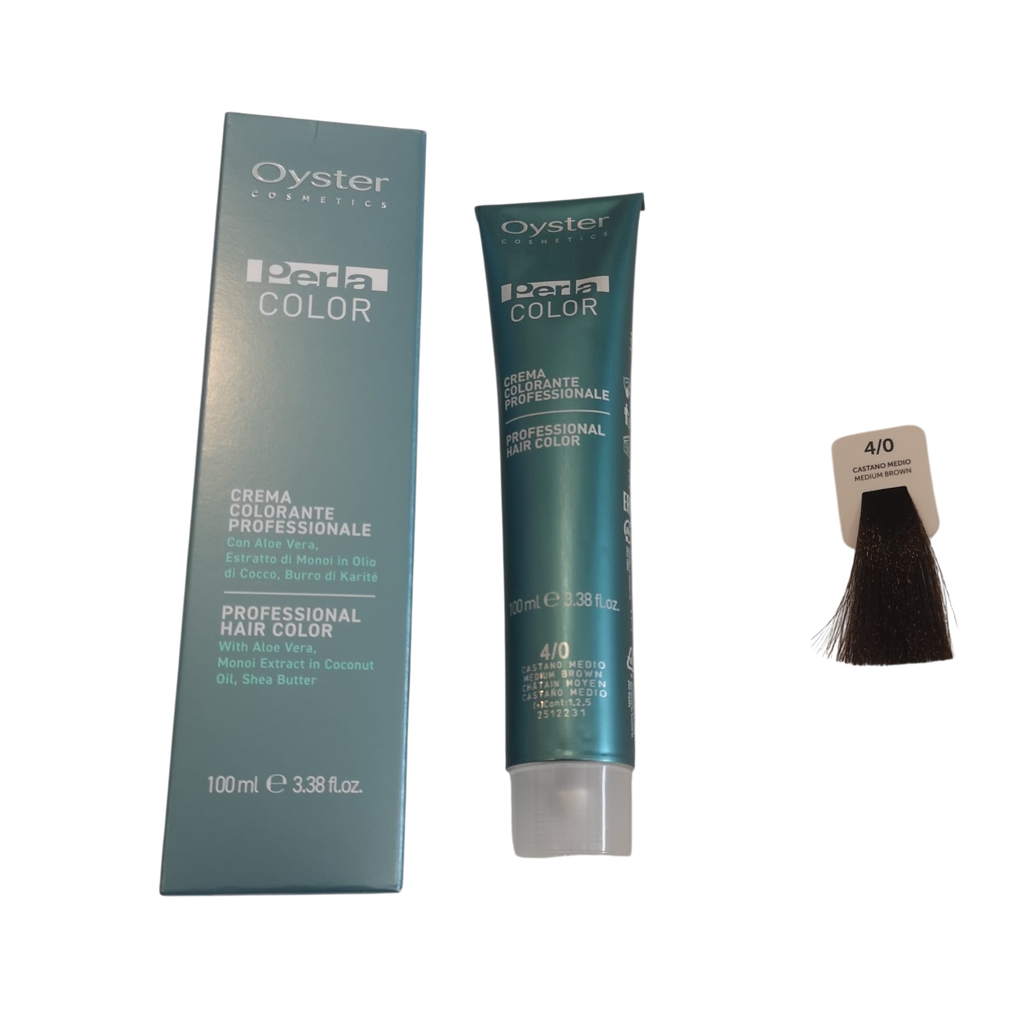 Colore Capelli Professionale N. 4/0 Castano Medio Perla Color Oyster Cosmetics 100ml
