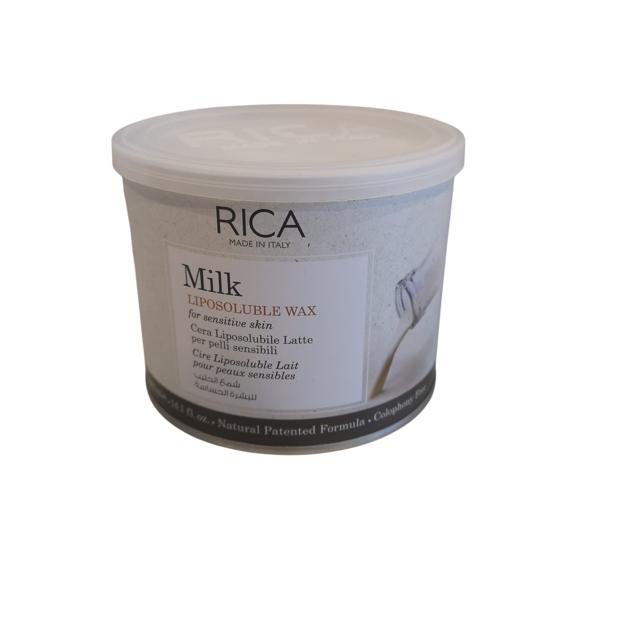 Cera Depilatoria Liposolubile Per Pelli Sensibili al Latte Rica 400ml