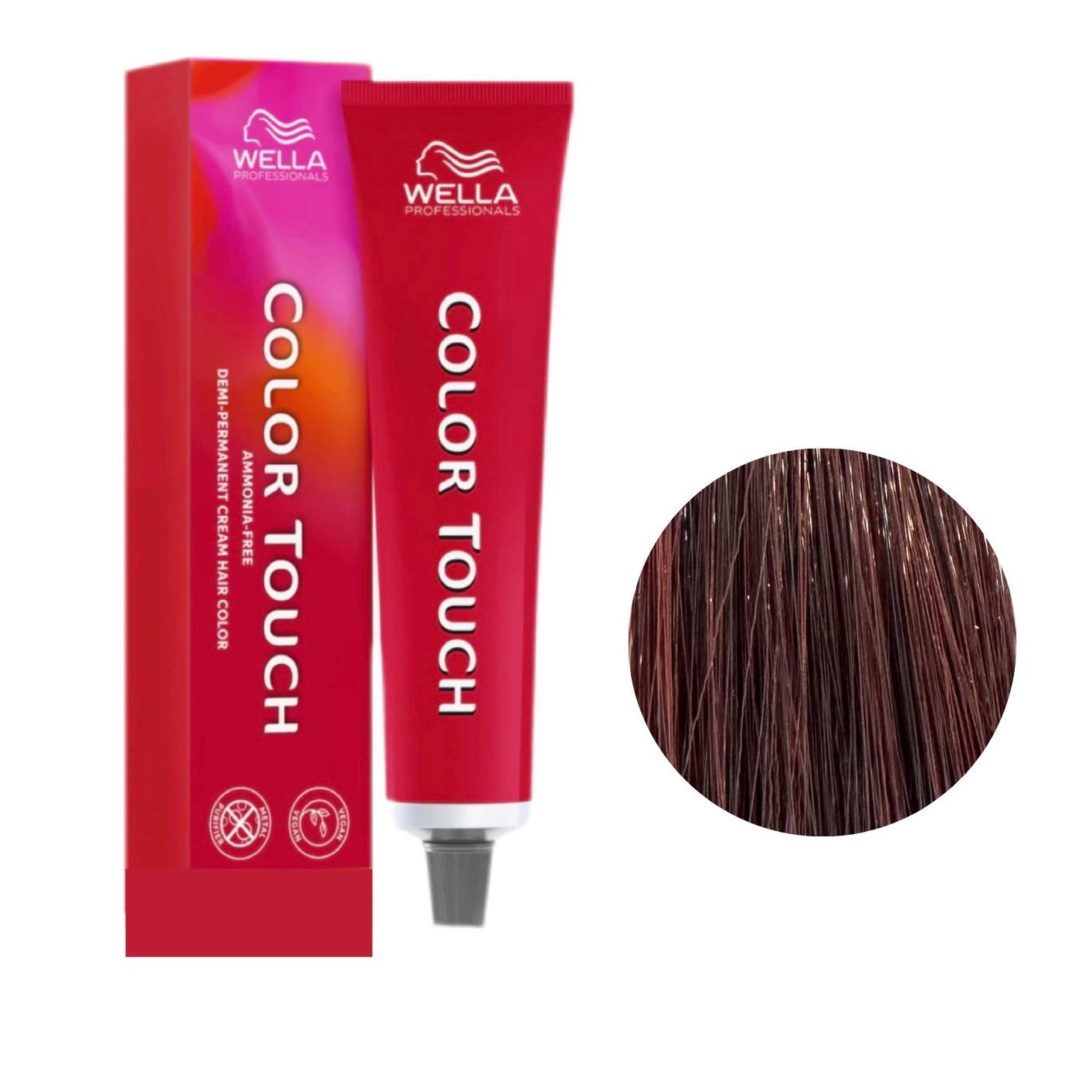 Colore Per Capelli Senza Ammoniaca Color Touch N. 44/65 Castano Intenso Viola Mogano Wella Professionals 60ml