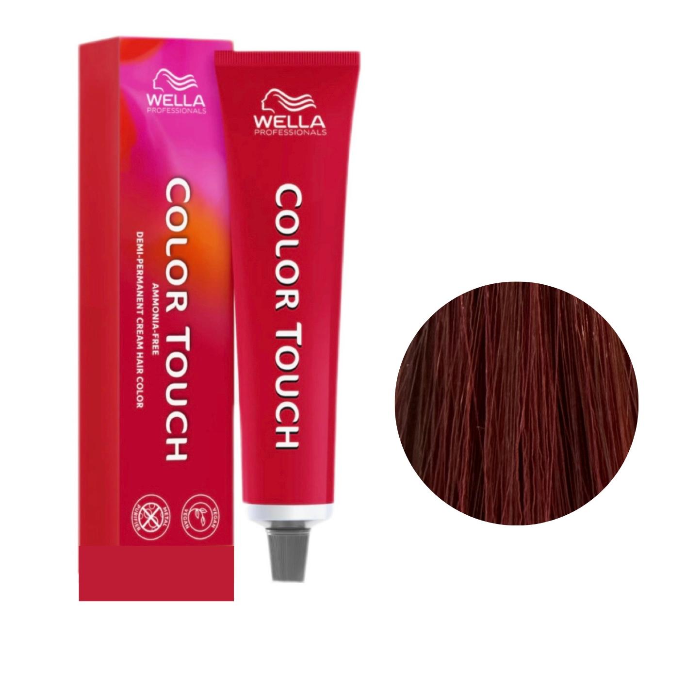 Colore Per Capelli Senza Ammoniaca Color Touch N. 66/45 Biondo Scuro Intenso Rame Mogano Wella Professionals 60ml